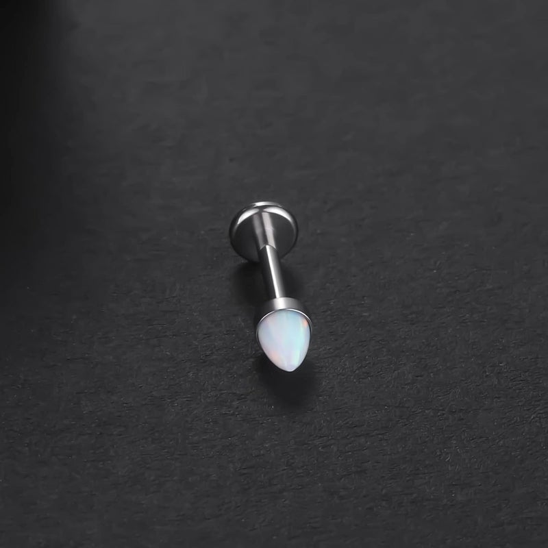 Xpircn Store 14G 16G 18G G23 Titanium Opal CZ Labret Monroe Lip Rings Studs Helix Cartilage Tragus Stud Piercing Jewelry, 1 Piece - Image 4